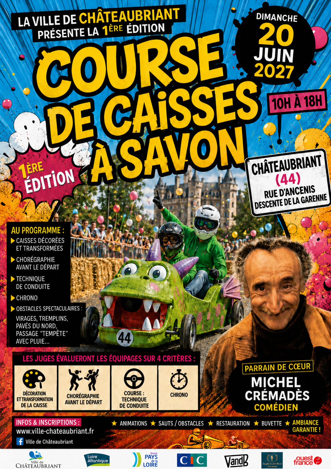 Site d’inscription à la course de caisses à savon de Châteaubriant